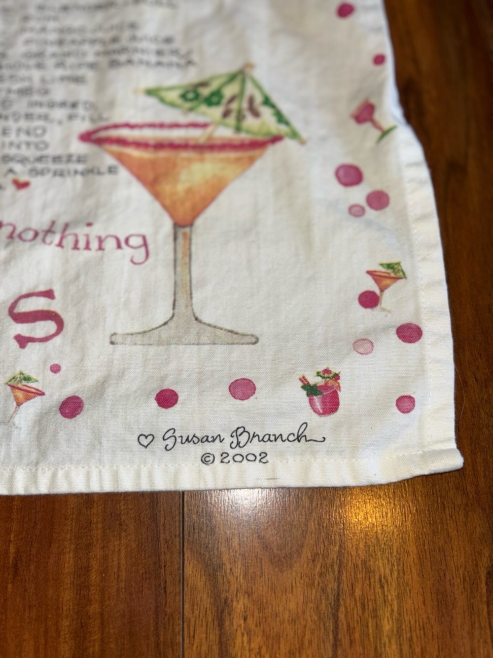 Vintage Susan Branch - Cocktails Printed Cotton Apron - Picture 3 of 6